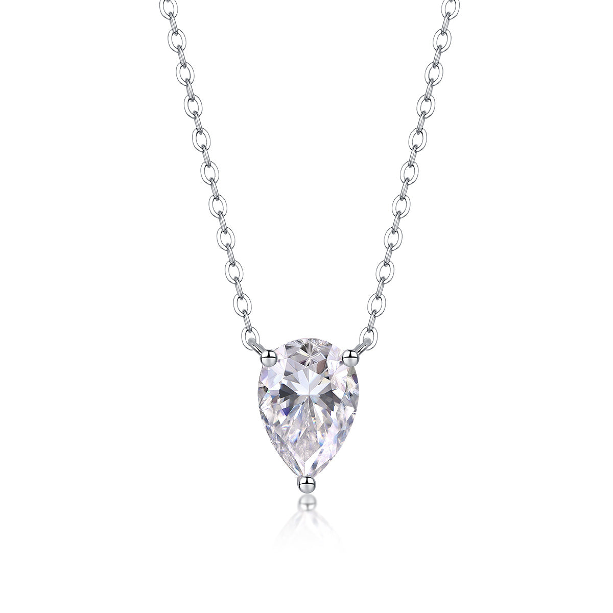 Pearl Cut VVS Moissanite Pendant Set With S925 Sterling Silver Platinum-plated