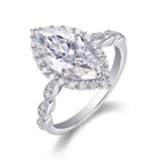 Marquis Moissanite S925 Sterling Silver And Platinum-plated Diamond Ring
