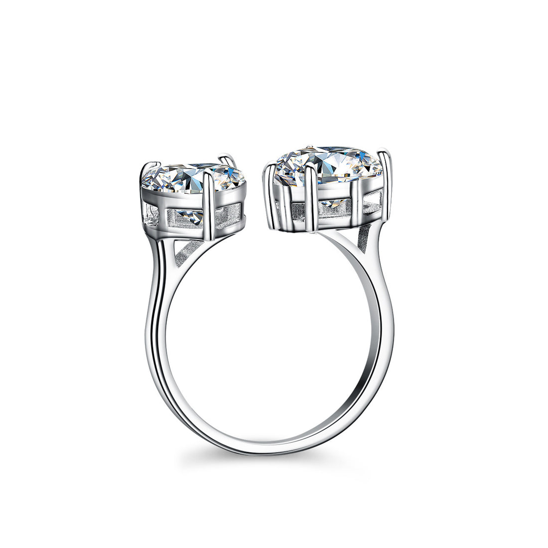 Heart and Pear Cut VVS Moissanite Ring S925 Silver