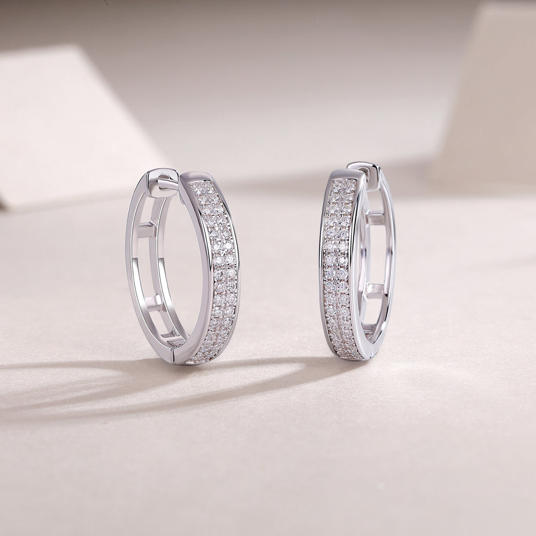 Moissanite S925 Sterling Silver Earrings With Platinum-plated Stud Earrings