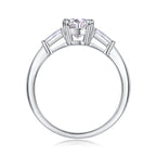 Diamond Wedding Ring Classic Set With Moissanite Silver Ring