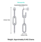 Fashion Geometric Silver Earrings Moissanite