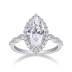 Marquis Moissanite S925 Sterling Silver And Platinum-plated Diamond Ring