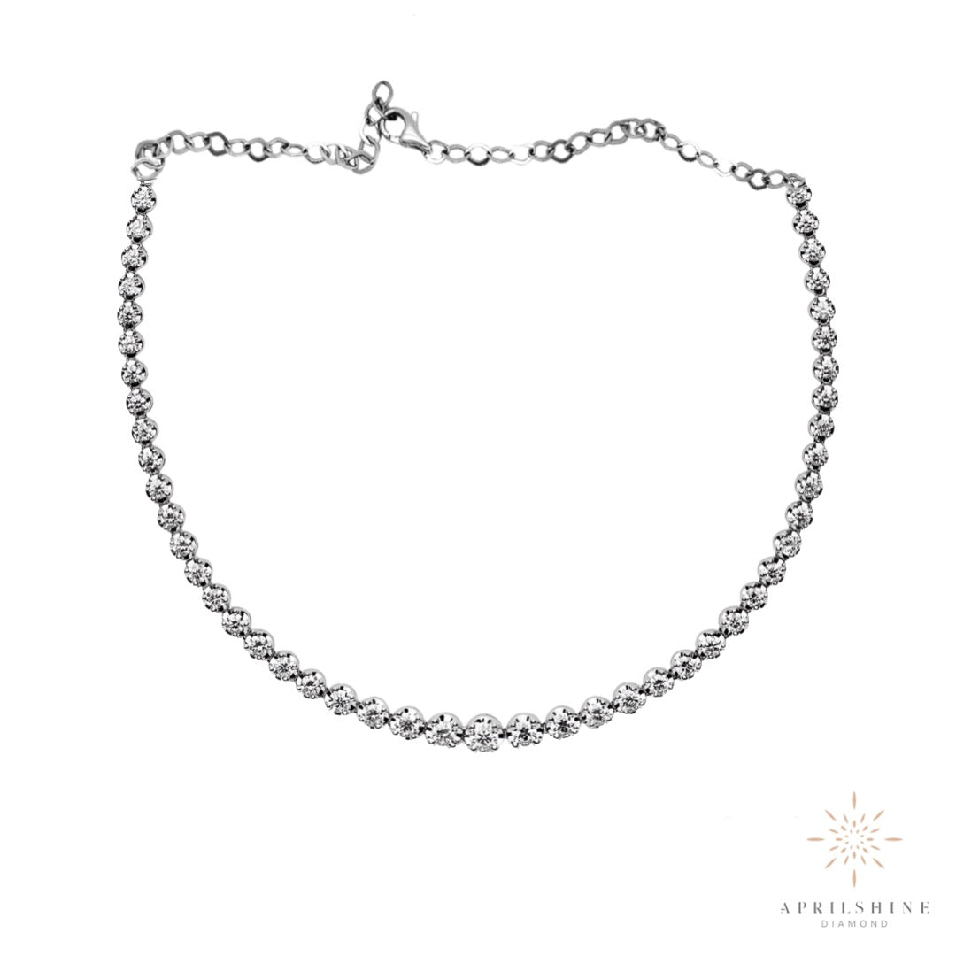 10K Gold Illusion Set Diamond Necklace