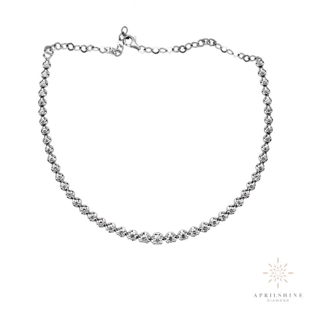 10K Gold Illusion Set Diamond Necklace