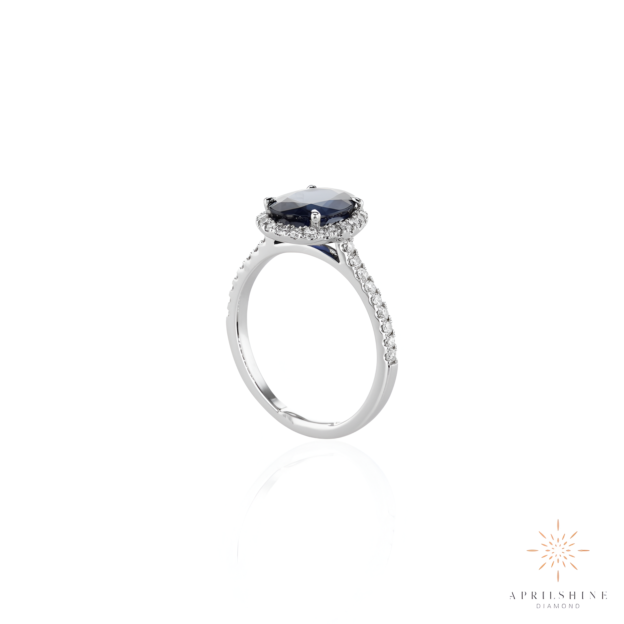 14K Gold Sapphire Diamond Ring