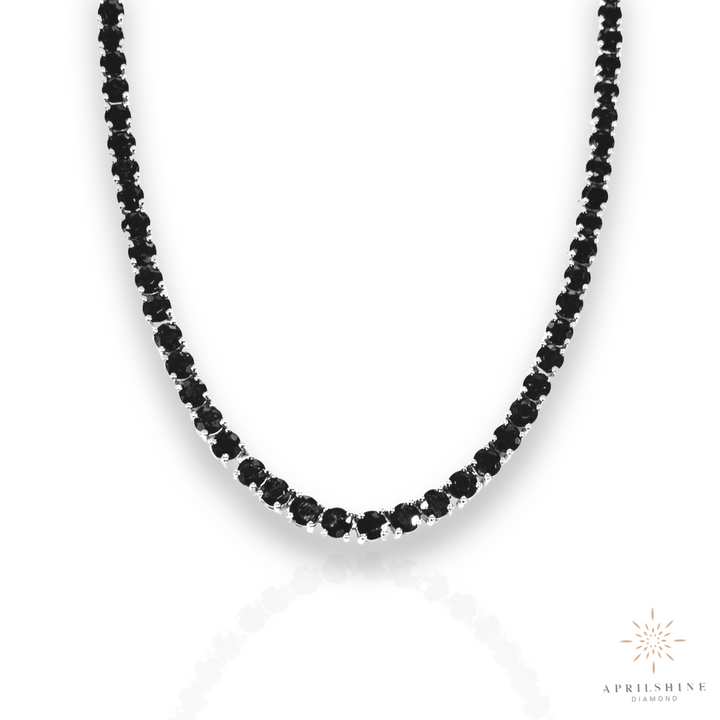 Black Diamond Tennis Necklace