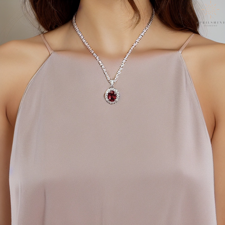 14K Gold Diamond Ruby Pendant