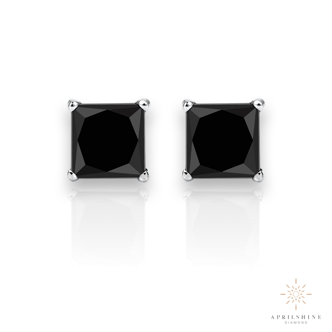 14K Gold Black Diamond Stud