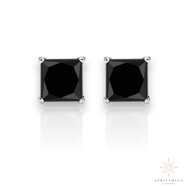 14K Gold Black Diamond Stud