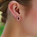 14K Gold Diamond Ruby Earrings