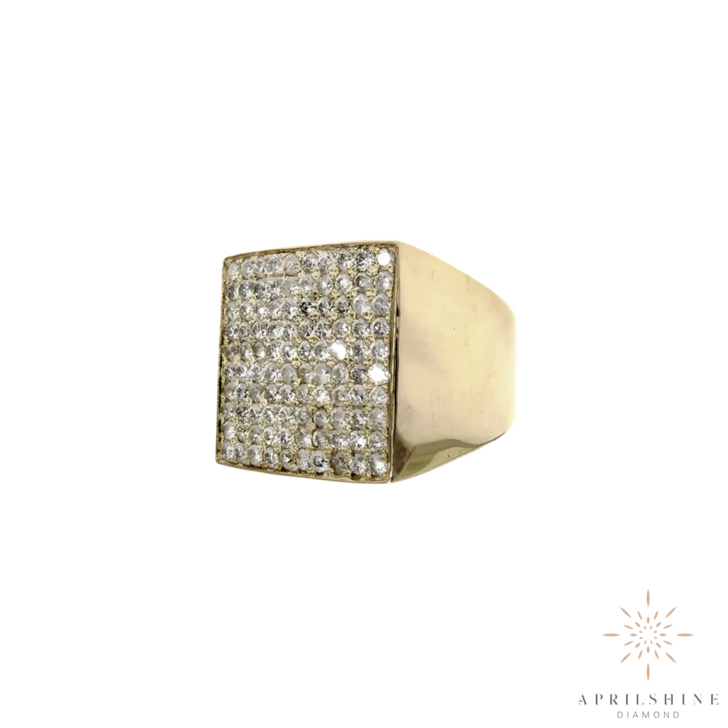 10K Gold Square Diamond Ring