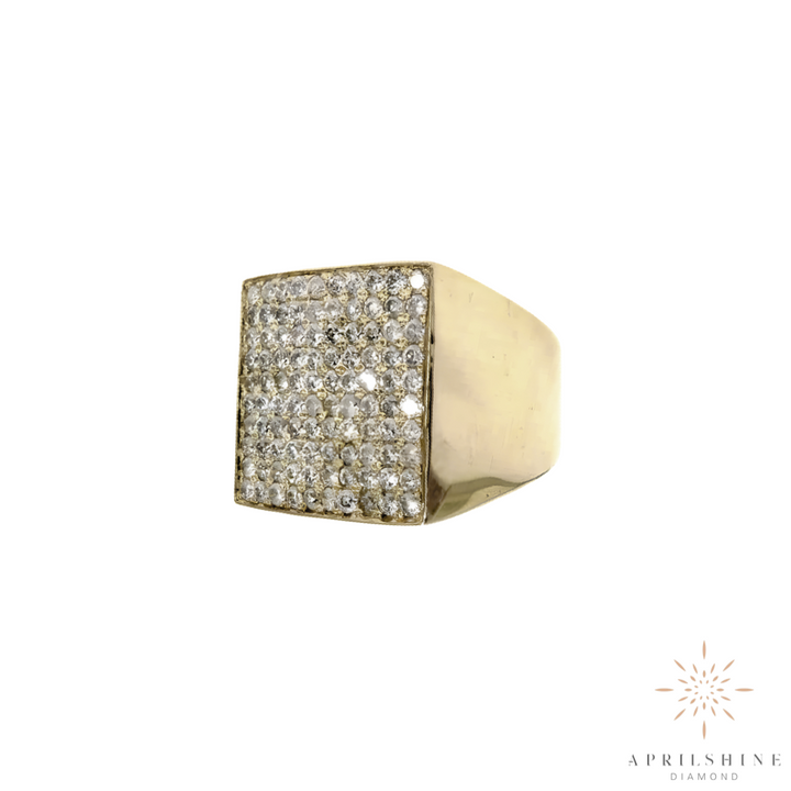 14K Gold Square Diamond Ring