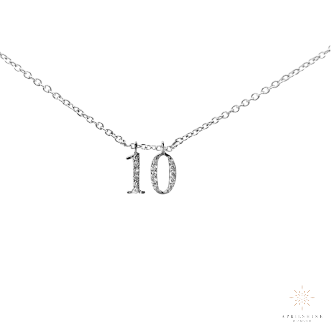 10KGold Diamond Numbers Pendant
