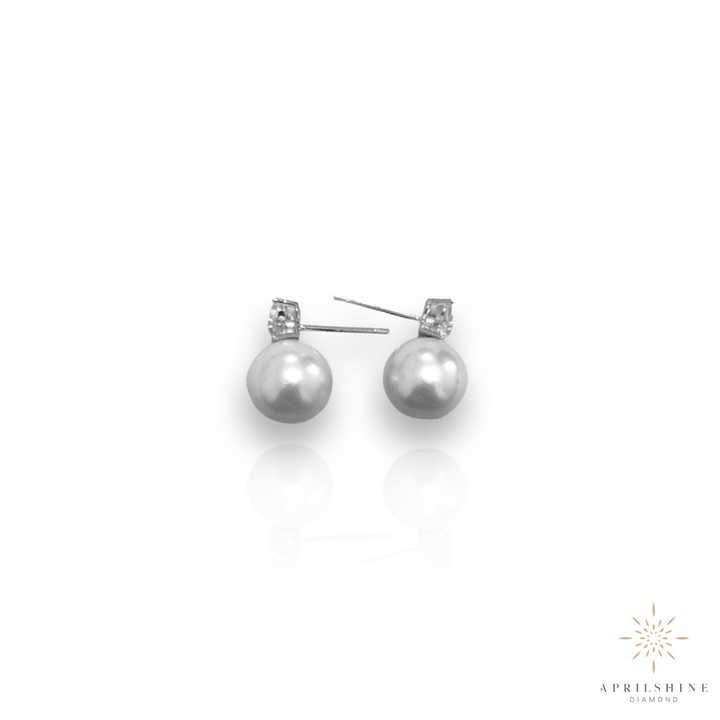 14K Gold Pearl Diamond Earrings