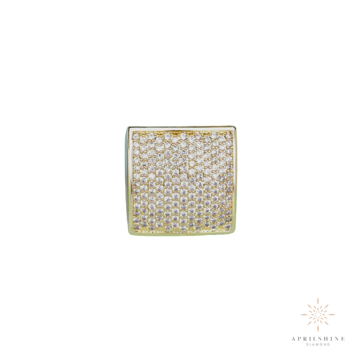 14K Gold Square Diamond Ring