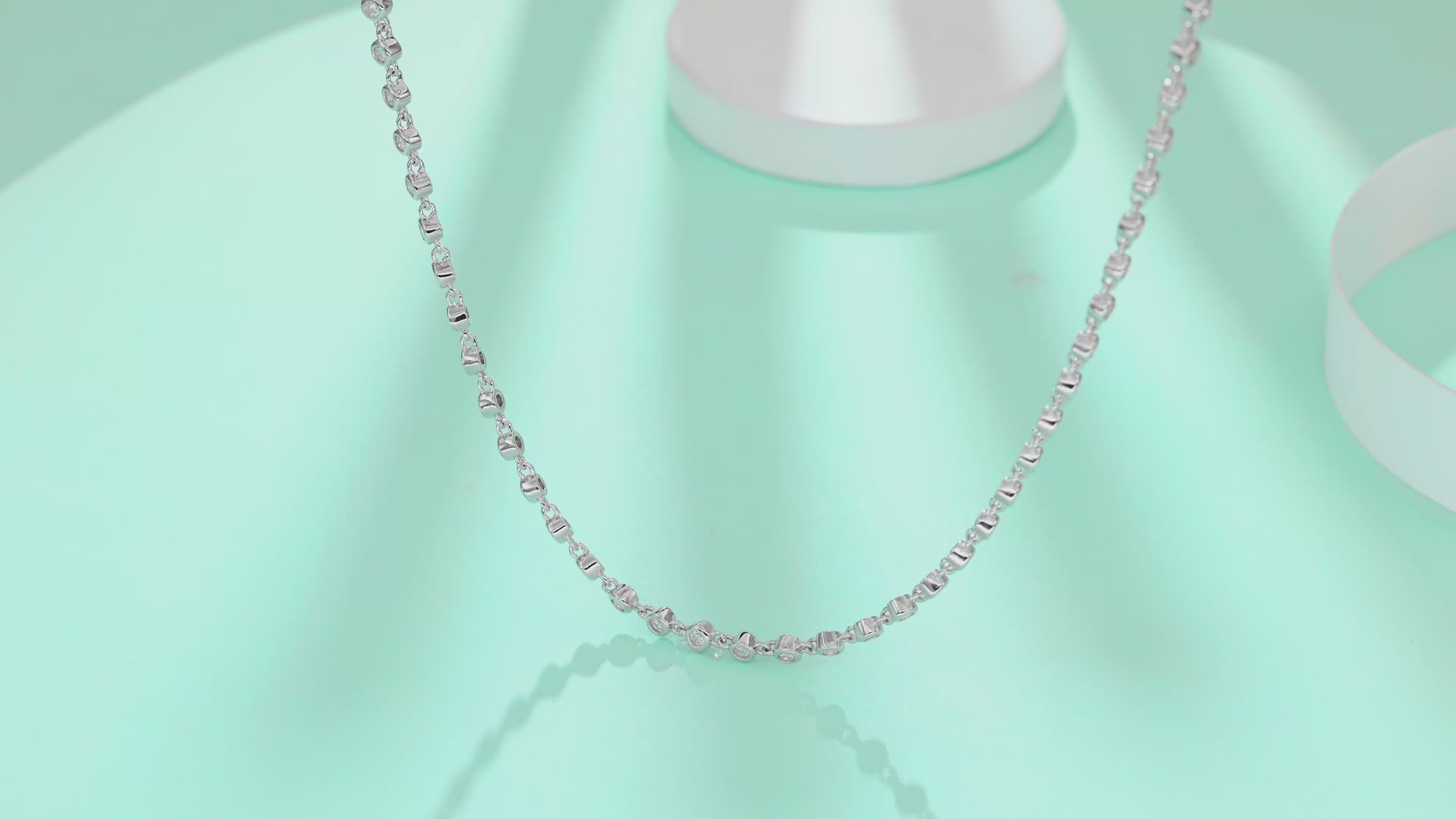 Round Diamond Necklace S925 Silver