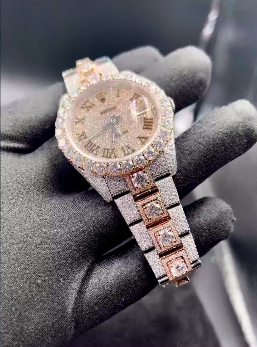 Roman Numeral Moissanite Watch