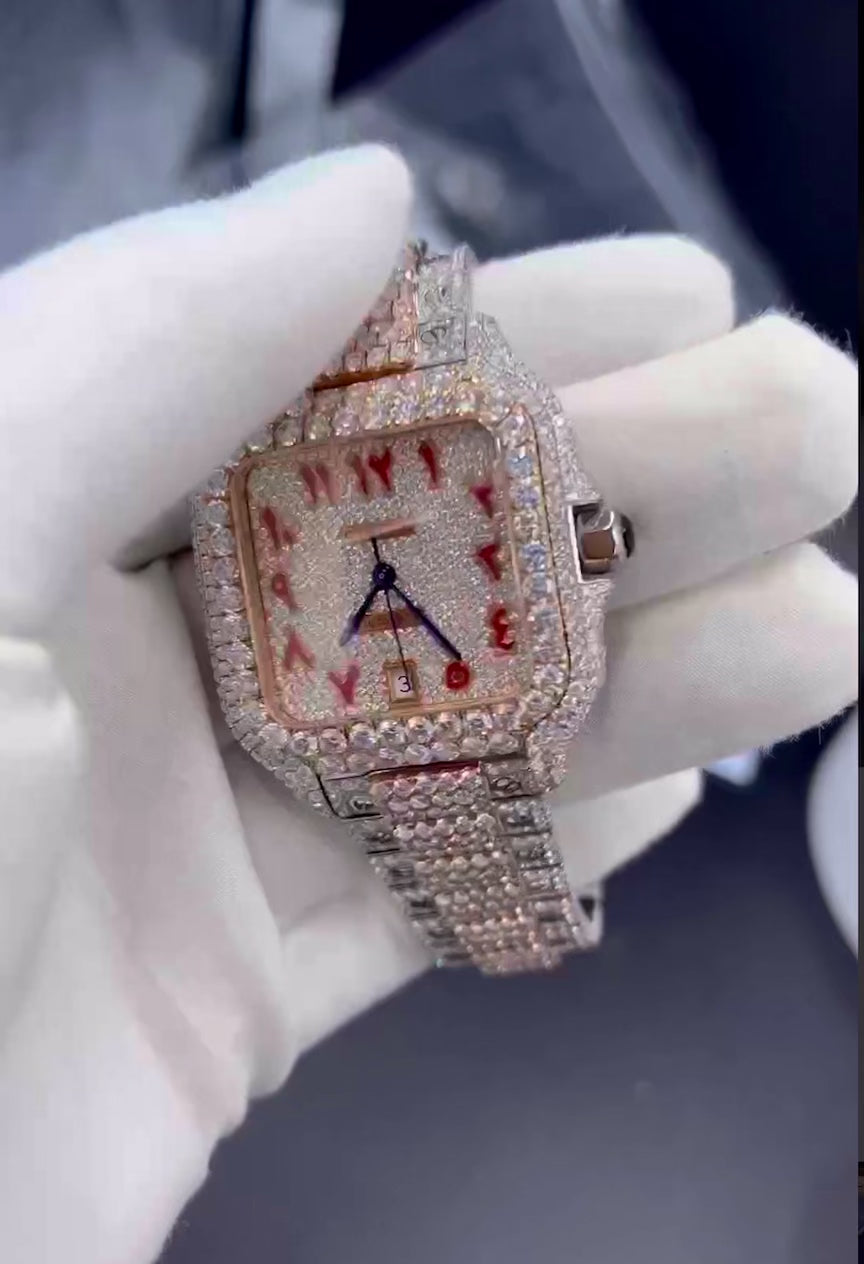 Arebic Numeral Moissanite Watch