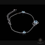 14k Aquamarine Diamond Bracelet