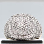 10K GOLD DIAMOND PAVE CUSHION TOP RING