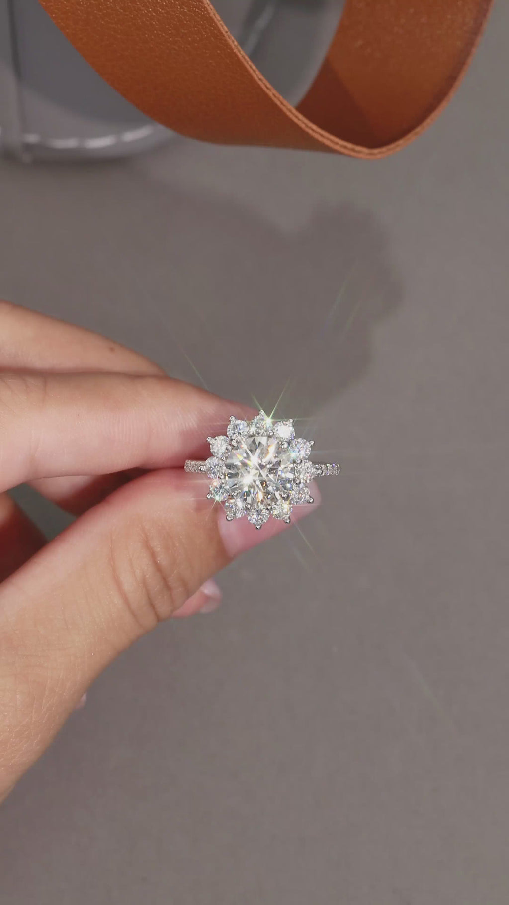 Sunflower Ring Set With 3-carat Moissanite S925 Sterling Silver And Platinum Plated