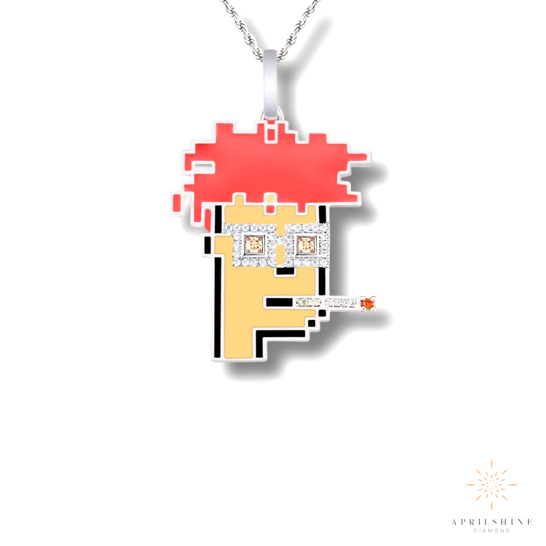 925 Crypto Punk Natural Diamond Pendant