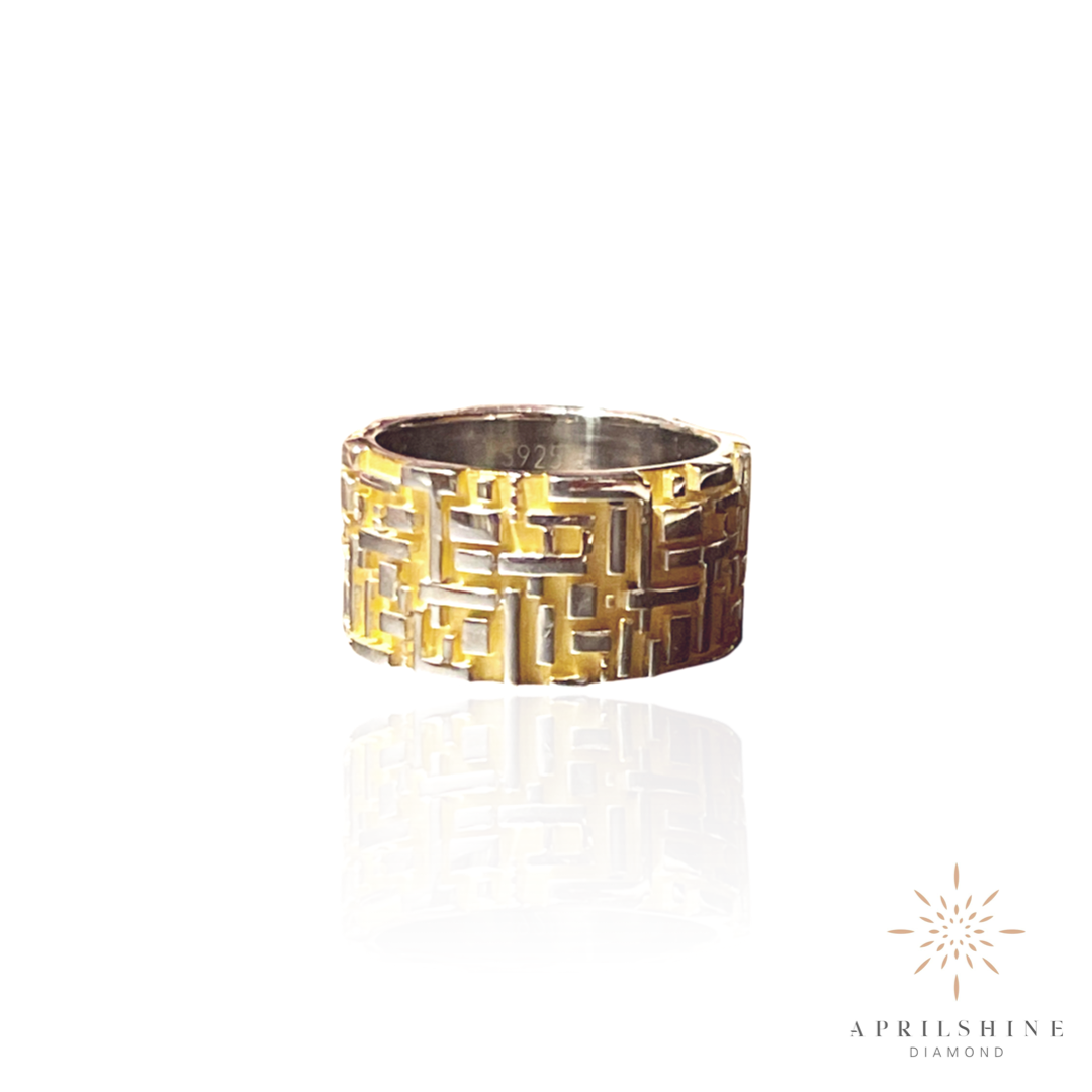 18k Gold Plated Pixels Ring