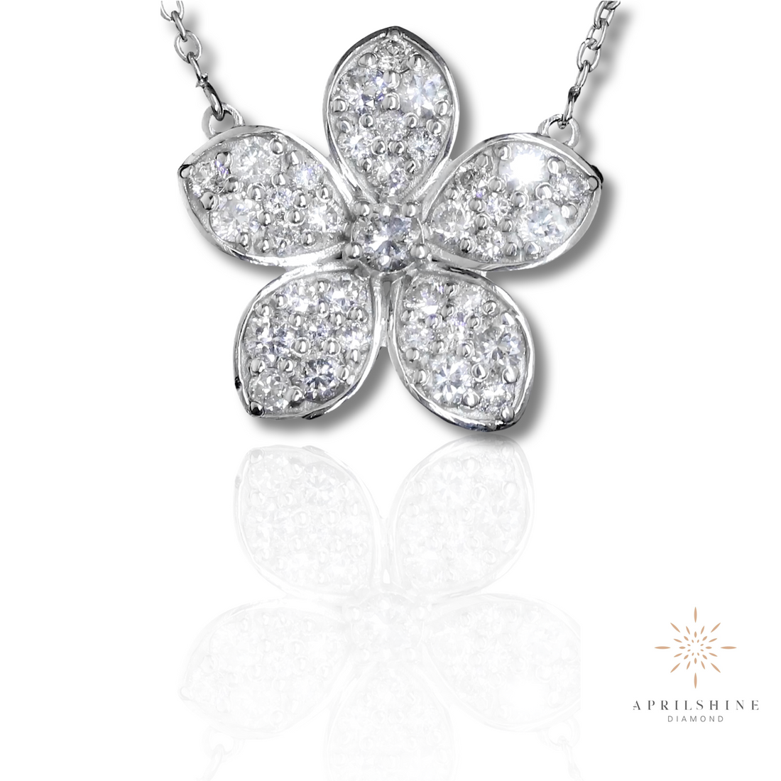 Natural Diamond Flower Pendant