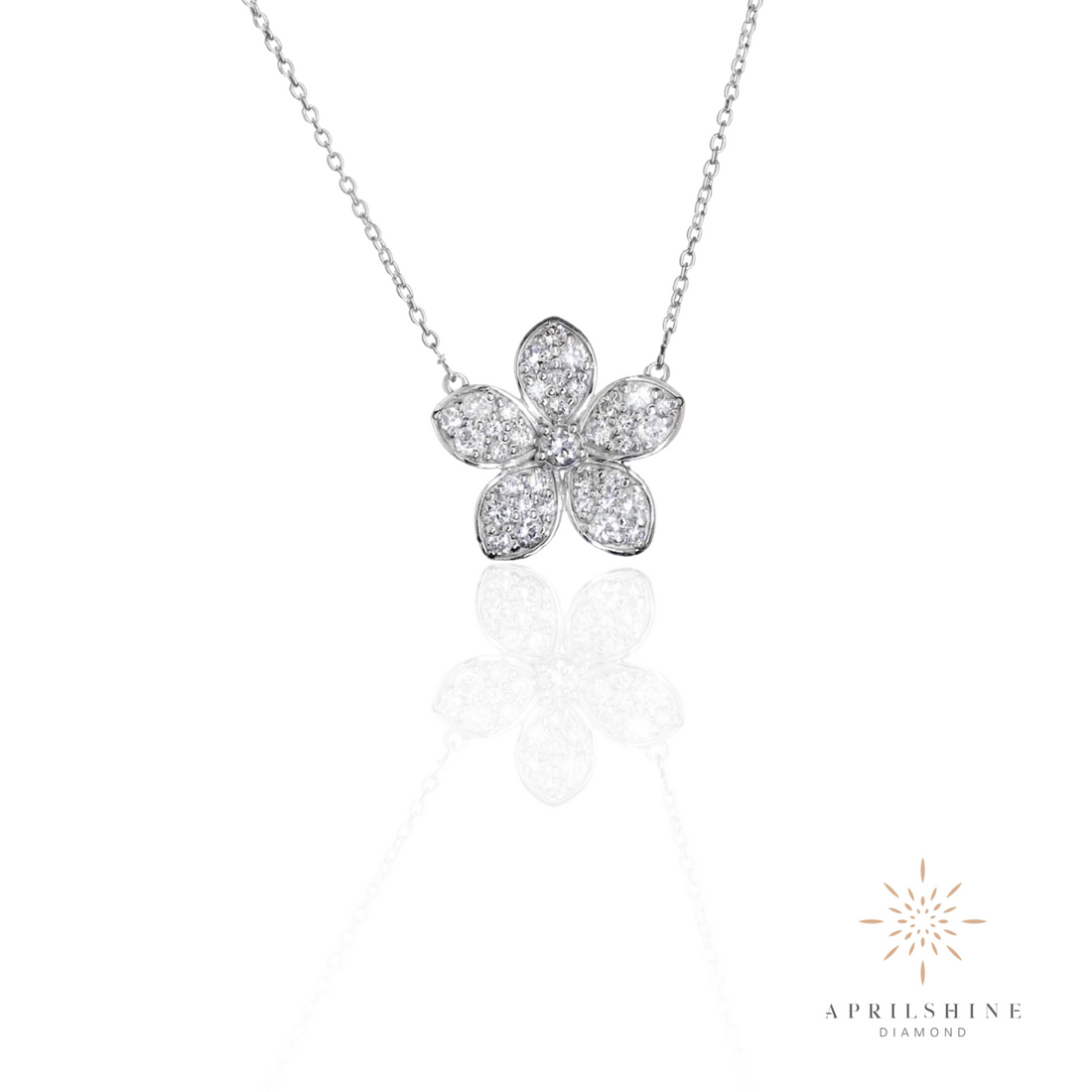 Natural Diamond Flower Pendant