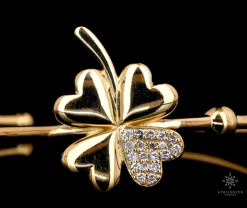 Natural Diamond Flower Bangle