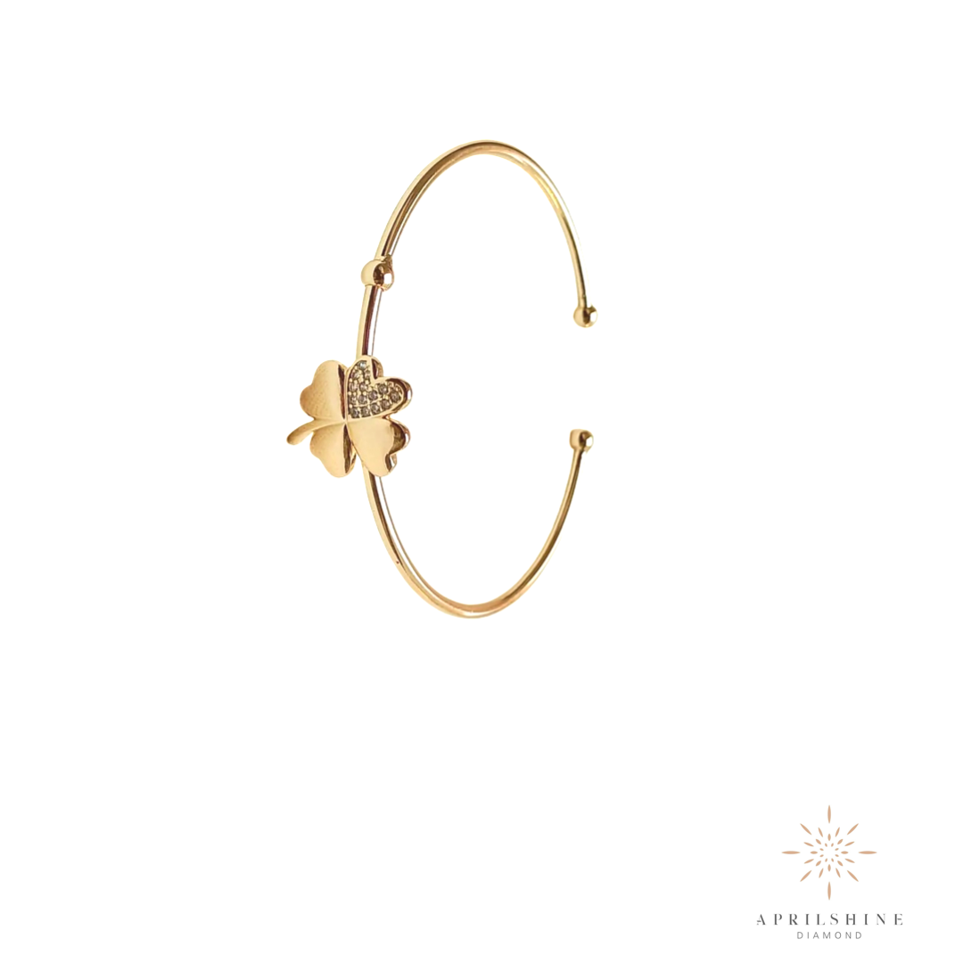 Natural Diamond Flower Bangle