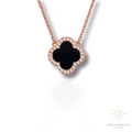 10K Rose Gold Diamond Clover Necklace